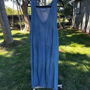 Vintage 90s Denim Maxi Dress Size  S By Venice Blues